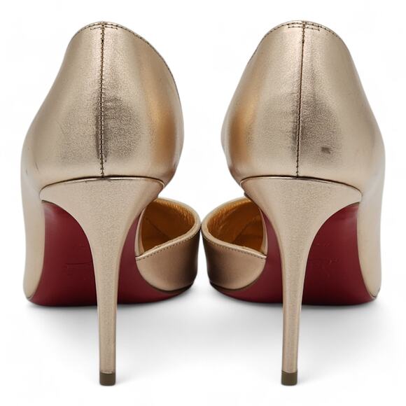 Christian Louboutin Iriza Pumps 85 - Calf Leather - Gold - 37.5 7 US $845 - Picture 5 of 13